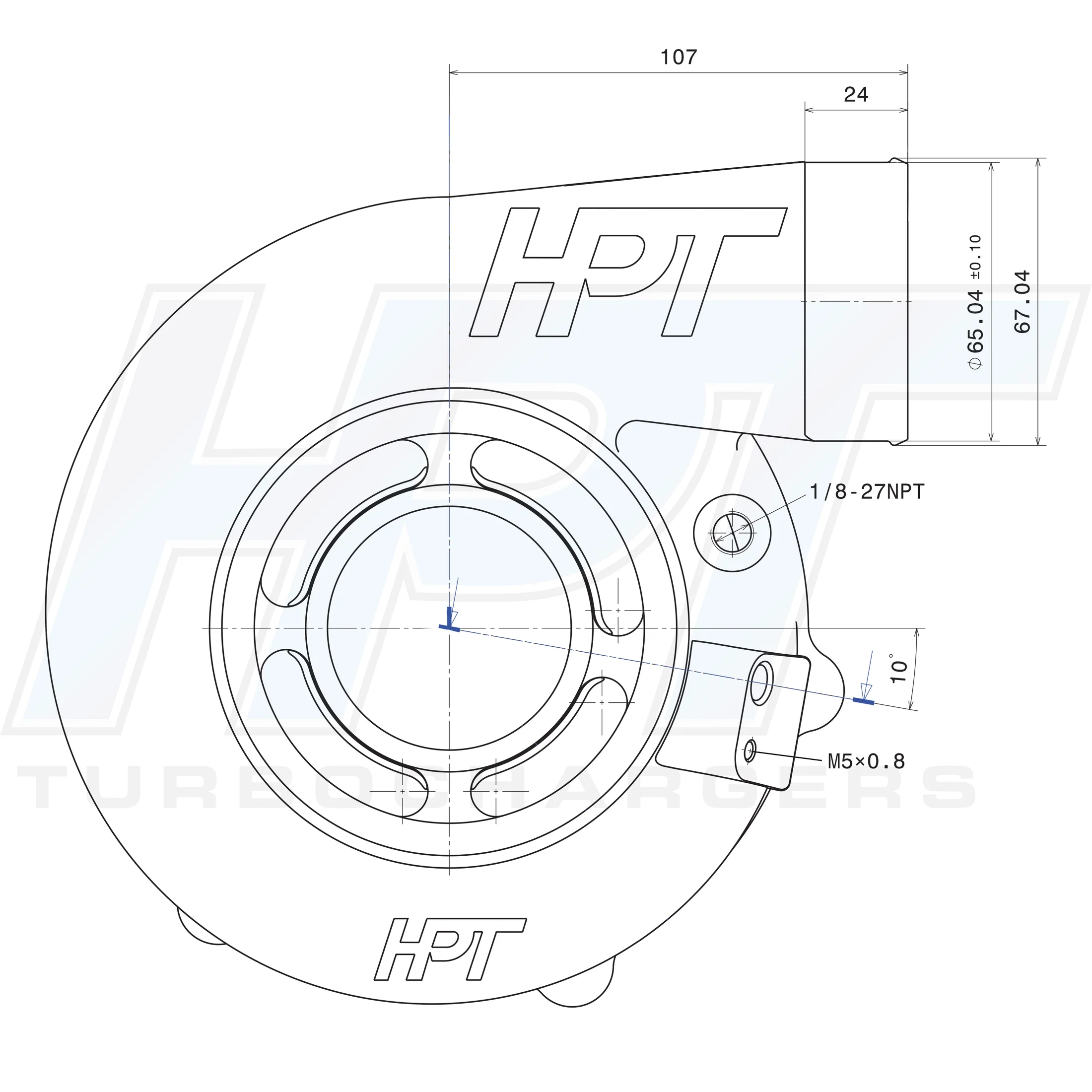 HPT F2 6466 Turbocharger IWG (Internally Wastegated) - Image 6